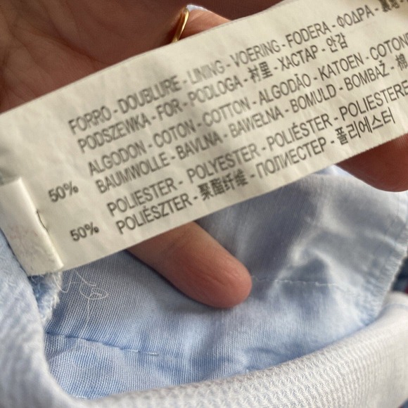 Zara Basic Women's M LIGHT BLUE Short Shorts Side Seam Pockets Textured Cotton - Picture 6 of 8